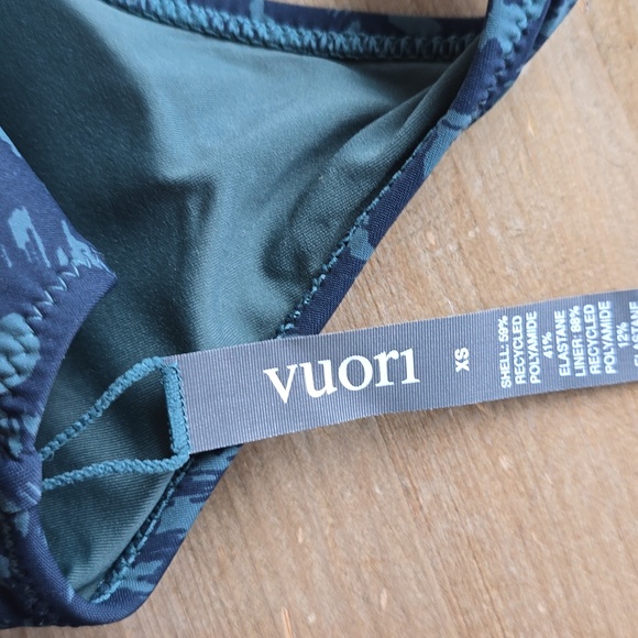 NWT Vuori Women's Aqua Triangle Top And Bikini Bottom In Beryl Spots - Picture 5 of 10